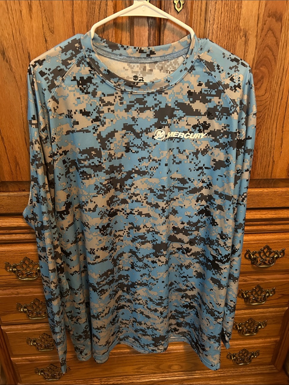 Men’s Mercury Long-Sleeve Performance Shirt - Blue & Tan Camo